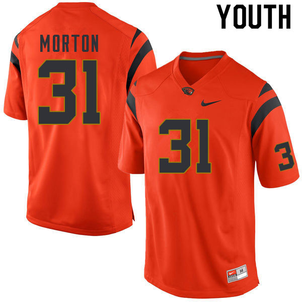 Youth #31 Connor Morton Oregon State Beavers College Football Jerseys Sale-Orange